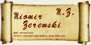Miomir Zeremski vizit kartica